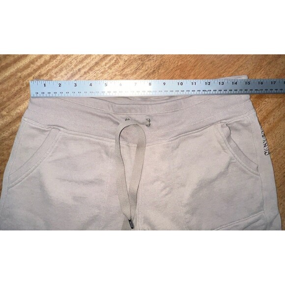 DKNY Womens Jogger Pants Beige Fleece Sweatpants Pull On Tapered Leg Sz Medium - Picture 5 of 9